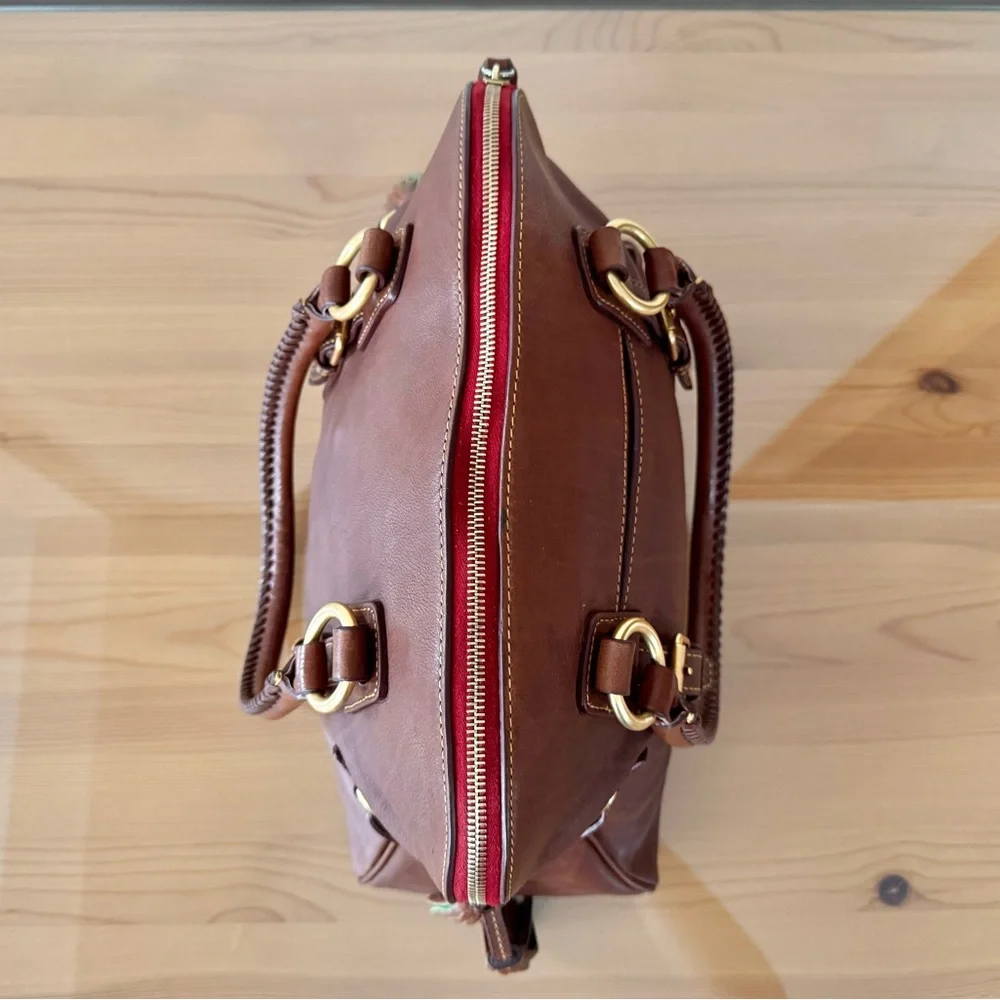 Dooney & Bourke - Florentine Domed Buckle Satchel in chestnut
